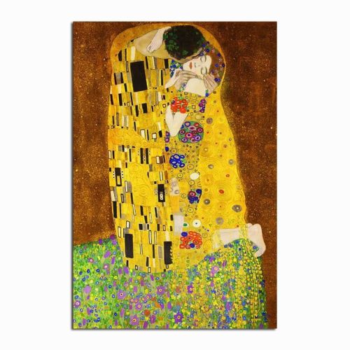 Classic Artist Gustav Klimt kiss Abstract Oil Painting on Canvas Poster Modern Art Wall Pictures For Living Room No Frame